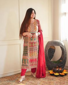 Indian Traditional Dress, Stitched Kurti, Kurta Palazzo Set, Red Kurta, Silk Kurti, Indian Kurta, Traditional Indian Dress, Kurti Set