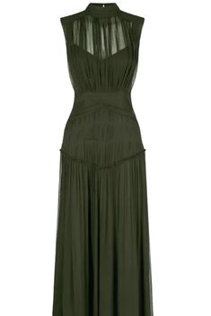 A high-neck midi dress in a gorgeous dark olive colour with flattering pleating details along the bodice. Gown Designs Party Wear, Latest Gown Designs Party Wear, Latest Gown Designs, Latest Gown, Party Wear Western, Olive Colour, Gown Designs, High Neck Midi Dress, Backless Midi Dress