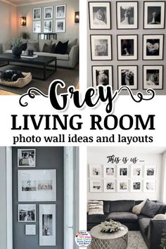 grey living room with pictures on the wall