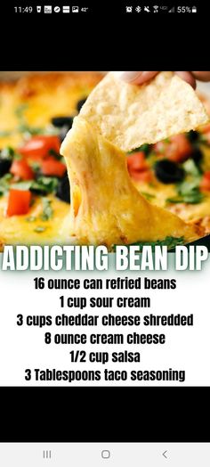 the recipe for this app shows how to make an appetizing bean dip in less than two minutes