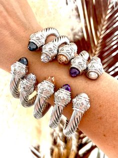 Bold Classic Cable Bracelet - Stainless Steel Bracelet - Fits most small to medium - Wide: 7mm Cable Jewelry, Bracelet Idea, Stone Fireplaces, Cable Bracelets, Antique Stone, Ball Bracelet, Sparkly Things, Purple Pearl, Fine Jewelry Bracelets