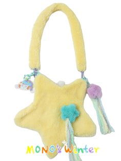 Fluffy Star Bag, Yellow Messenger Bag, Messenger Bag Cute, Webcore Outfits, Cute Items To Buy, Dreamcore Fashion, 2000s Kidcore, Cute Bags And Purses, Cute Stuff To Buy