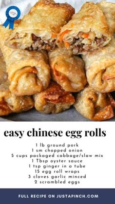 the recipe for easy chinese egg rolls