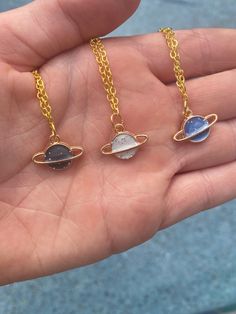 Three different Planet necklaces that you can choose between Planets, Planet Necklaces, Different Planets, Galaxy Necklace, Planet Necklace, Charm Necklaces, Favorite Jewelry, Charm Necklace, Necklace Etsy