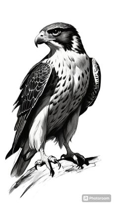 a drawing of an eagle sitting on the ground