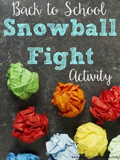 Back to School "Snowball" Fight Activity Quick Games, Beginning Of Year, School Activity, 1st Day Of School, School Games