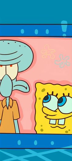 an image of spongebob and patrick from adventure time on the tv screen with bubbles