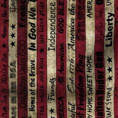 an american flag with words on it