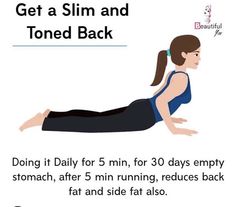 a woman doing an exercise with the text get a slim and toned back on it