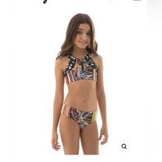 Nwt Roman Stripe Basket Girls Bikini Set Girl Fashion, Latest Fashion Trends, Luxury Lingerie, Pretty Swimwear, Maaji Swimwear, Reversible Swimwear, Luxury Swimwear, Swimwear Brands, Swimwear Girls