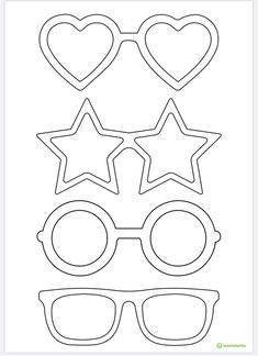 Sunglasses Coloring Pages, Sunglasses Template, Aktiviti Kanak-kanak, Butterfly Paper, Paper Duck, Christmas School, Easter Art, Kindergarten Art, Spring Art