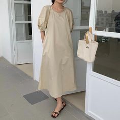 🌻 Elegant Retro Long Dress - $41.99 - Cottagecore Clothes Casual Long Dress, Long Dress Casual, Trendy Style, Shopping Stores
