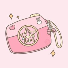 a pink camera with a star on it