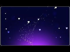 hearts are flying in the air on a purple background