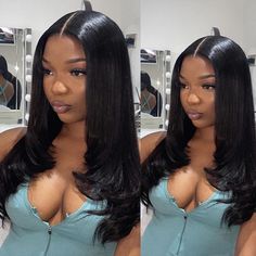 Long Straight Layered Human Hair Lace Wigs-Alipearl Hair -Alipearl Hair Brazilian Hair, Hair Wigs For Women, Straight Lace Front Wigs, Human Hair Lace Wigs, Front Lace Wigs Human Hair, Wigs For Women, Baddie Hairstyles, Hair Lace, Natural Hair Color