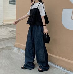 Dress Over Pants Korean, Via Li Outfits, Modest Outfit Summer, Japanese Street Fashion Summer, Summer Japanese Outfits, Japanese Trends, Peony Aesthetic, Japan Outfits