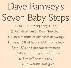 a baby's seven - step emergency plan is shown in this graphic above the instructions for how to save money