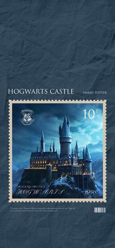 the hogwart's castle postage stamp