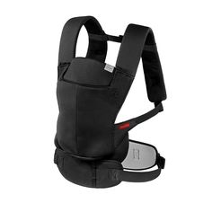 a black baby carrier on a white background