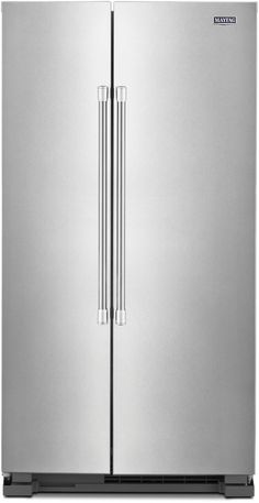 a stainless steel refrigerator freezer with two doors