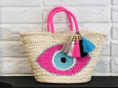 Pom Pom Tote Bag, Diy Beach Bag, Personalized Beach Bags, Sac Diy, Stylish Lady, Fall Bags, Rope Crafts Diy