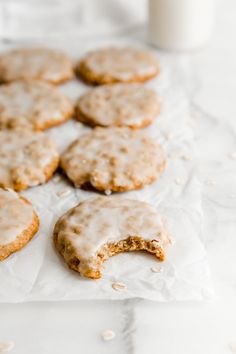 iced cookies with white glaze on top