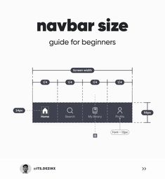 the navbar size guide for beginners is shown in this screenshote