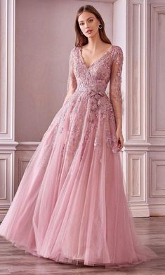 Andrea And Leo, Vestidos Color Rosa, Tulle Long Skirt, Illusion Dress, Stunning Gowns, Dreamy Dress, Dresses Elegant, A Line Gown, Lace Maxi Dress