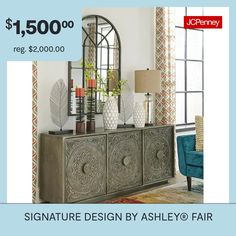 an advertisement for the furniture design by ashley at $ 50 00 per square foot