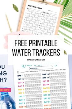 the free printable water tracker is on display