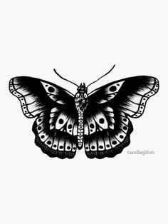 a black and white drawing of a butterfly