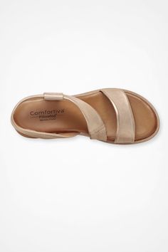 Soft, plush leather straps wrap your foot in comfort in these luxe slip-on sandals – complemented by pillow-top, memory foam cushioned footbeds. Open insteps with slingback straps. | Women's "Marcy" Sandals by Comfortiva - Black - 9 Ankle Strap, Soft Dramatic, Pillow Top, Shoe Size Conversion, Ankle Straps, Flat Sandals