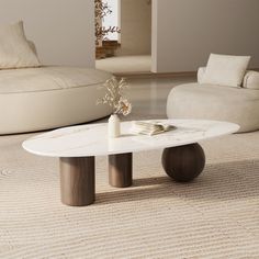 Embark on a journey of modern sophistication with our 54-inch Irregular Coffee Table, where its curves embody design freedom. Elevating aesthetics in homes, offices, or cafés, this table adds instant charm. | Orren Ellis Laylla Modern 54" Coffee Table, Sintered Stone Table-top, 3 Wood legs Wood in Brown / Gray | 14.96 H x 51.18 W x 27.55 D in | Wayfair Modern Table For Living Room, Marble Wood Coffee Table, Ugly Coffee Table, Irregular Coffee Table, Round Stone Coffee Table, White Marble Coffee Table, Stone Tables, Stone Table Top, Coffee Table Modern