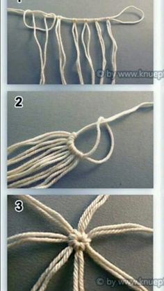 instructions for how to tie a tassell with string and thread on the end