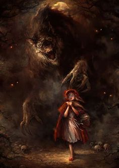 Frightful Fantasy Art Arte Occulta, Red Ridding Hood, Personaje Fantasy, Werewolf Art, Seni 3d, Big Bad Wolf, Bad Wolf, Arte Horror, Little Red Riding Hood