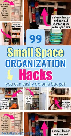These 99 simple storage ideas are perfect for apartments, rentals and small houses with a LOT of stuff. All budget-friendly and won't risk your renters deposit.