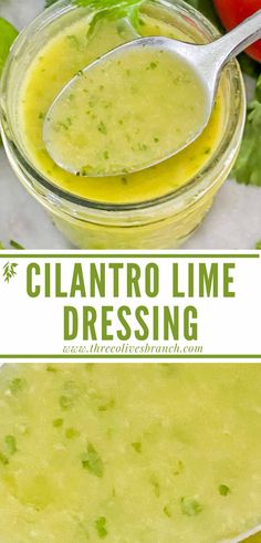 the ingredients to make cilantro lime dressing
