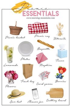 Picnic Essentials Picknick Date, Romantic Picnic Food, Valentijnsdag Diy, Picnic Date Food, Picnic Planning, Picnic Birthday Party, Fall Picnic, Picnic Decorations, Picnic Essentials