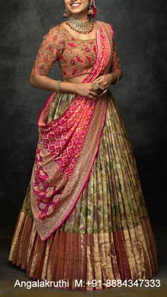 Wedding Lehenga Blouse, Traditional Half Saree Designs, Simple Gown Design, Daytime Glam, Beautiful Frocks, Lehanga Designs, Simple Saree Designs, Simple Lehenga