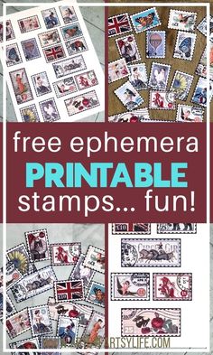 the free ephemera printable stamps are great for kids and adults to use