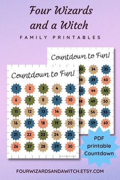 four wizards and a witch printable counting to fun