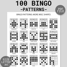 the printable pattern is shown in black and white, which includes ten different patterns