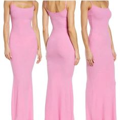 Rare Skims Bubblegum Pink Soft Lounge Long Slip Sleeveless Ribbed Maxi Dress New With Tags Size Xl 17 In Underarm To Underarm 15 In Waist Across 60 In Length Extremely Stretchy Color Is Same As Model But Is A Bit Darker In Real Life Elevate Your Loungewear With This Super Soft, Drapey Slip Dress That Offers A Comfortable, Body-Hugging Fit. This Maxi Length Dress Features A Flattering Straight Neckline, Ribbed Fabric, And Partially Adjustable Spaghetti Straps. Soft And Drapey Feel And Fit, Straig Long Slip Dress, Ribbed Maxi Dress, Long Slip, Pink Soft, Pink Outfits, Bubblegum Pink, Dream Clothes, Fashion Killa, Pretty Dresses