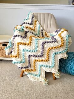 Crocheted Blanket Patterns, Crochet Ripple Baby Blanket, Quick Crochet Blanket, Crochet Blanket Ideas, Ripple Crochet, Crochet Ripple Pattern