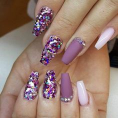 Like what you see? Follow me for more: @uhairofficial Purple Nail, Ideas Uñas, Lavender Nails, Glam Nails, Uñas Acrilicas, Nail Nail, Hot Nails, Fabulous Nails