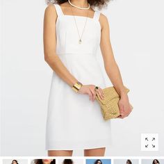 New With Tags, Jcrew White Linen Dress. (Ordered Wrong Size And Can’t Return) Great For The End Of The Summer! White Tank Dress, Preppy Dresses, White Linen Dresses, Strapless Floral Dress, Square Neck Dress, Poplin Dress, Silk Mini Dress, Career Dress, Strapless Mini Dress