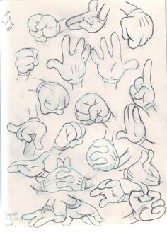 a drawing of many different hands and fingers