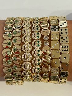 THE DICE BRACELET – lisa-gozlan-US Thick Gold Bracelet, Lisa Gozlan, Dice Bracelet, Roll The Dice, Designer Bracelet, Square Beads