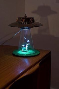 an alien lamp with a horse on it