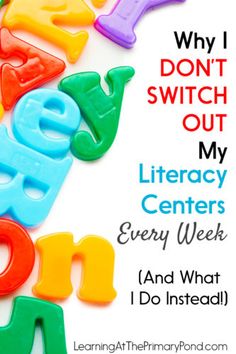 a poster with the words, why i don't switch out my library centers every week and what i do instead